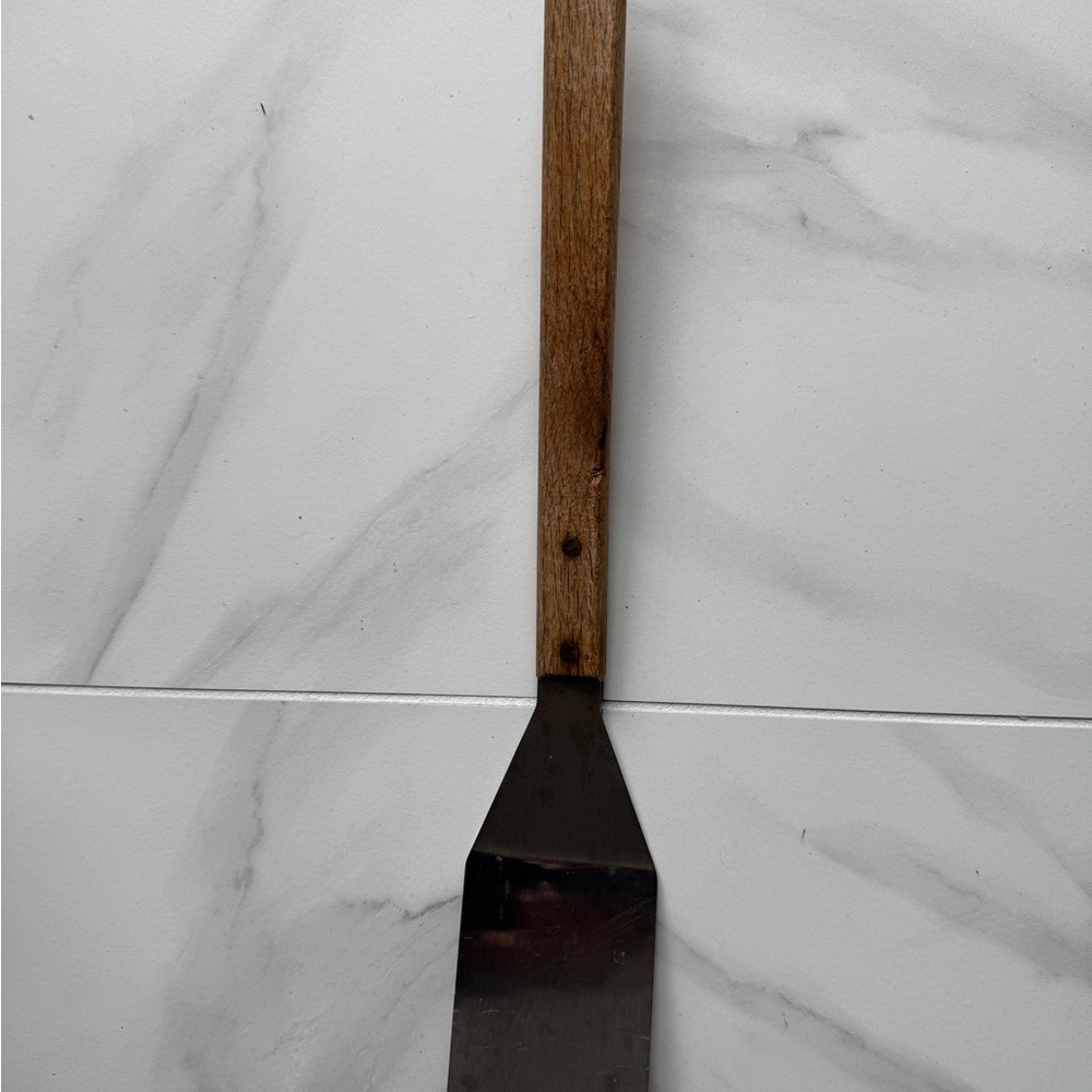Vintage Stainless Steel BBQ Spatula Wood Handle Large